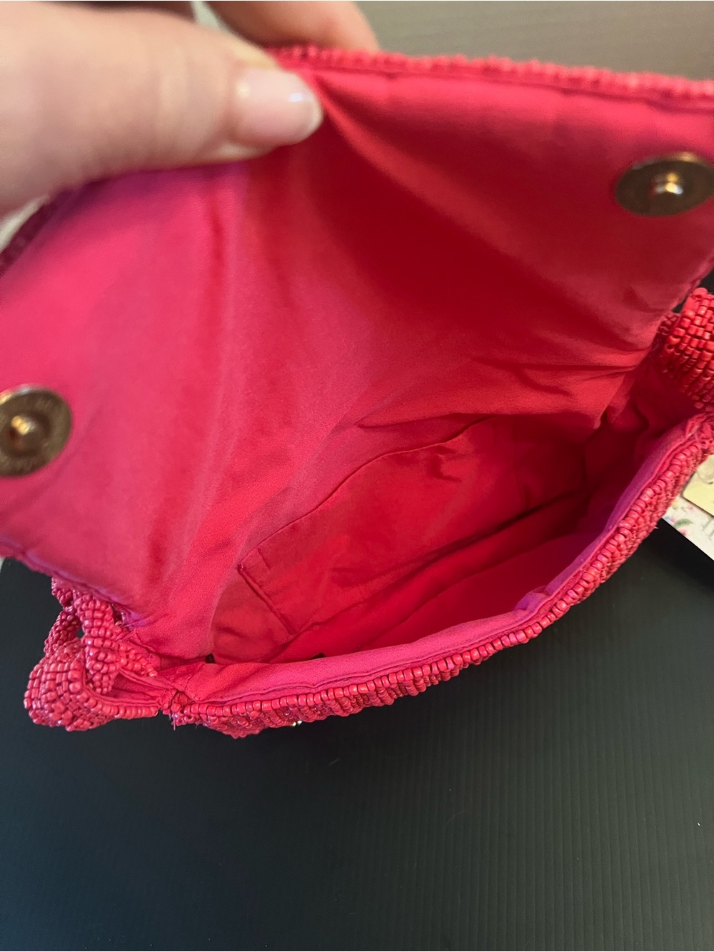 Beaded Pink Chain-Link Crossbody Bag - Picture 8 of 8